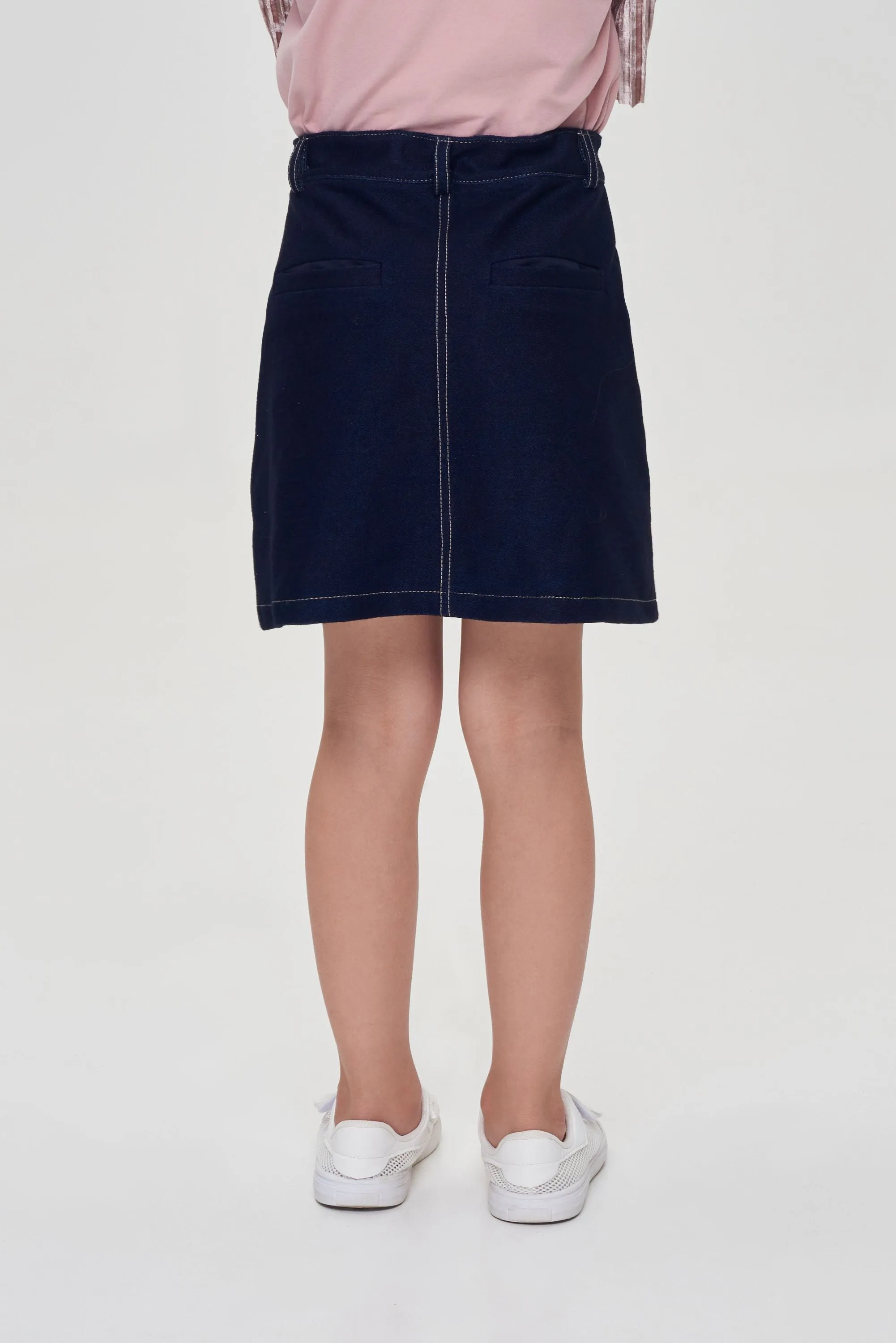 Stitched Denim Skirt