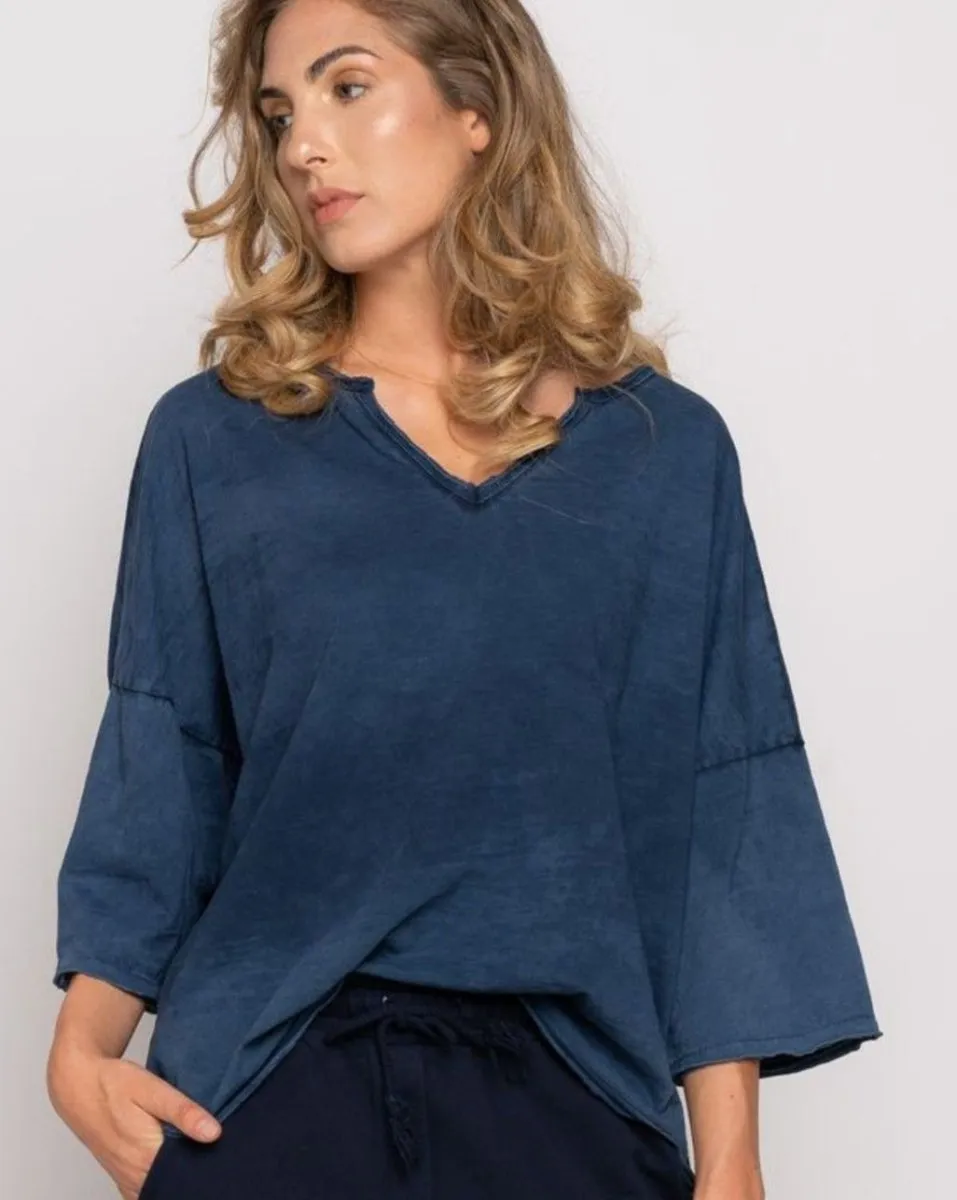 Stonewash Short Sleeve V Neck T