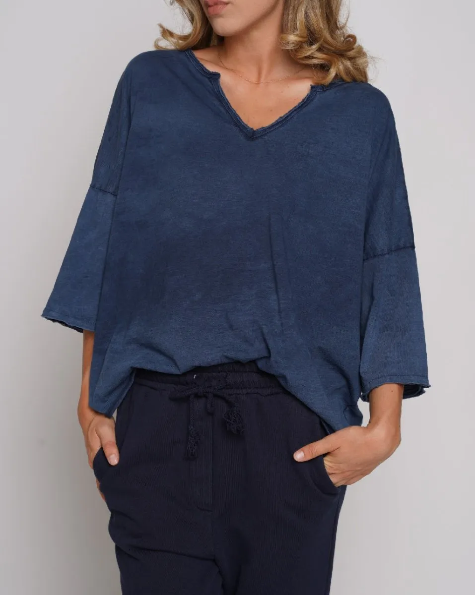 Stonewash Short Sleeve V Neck T