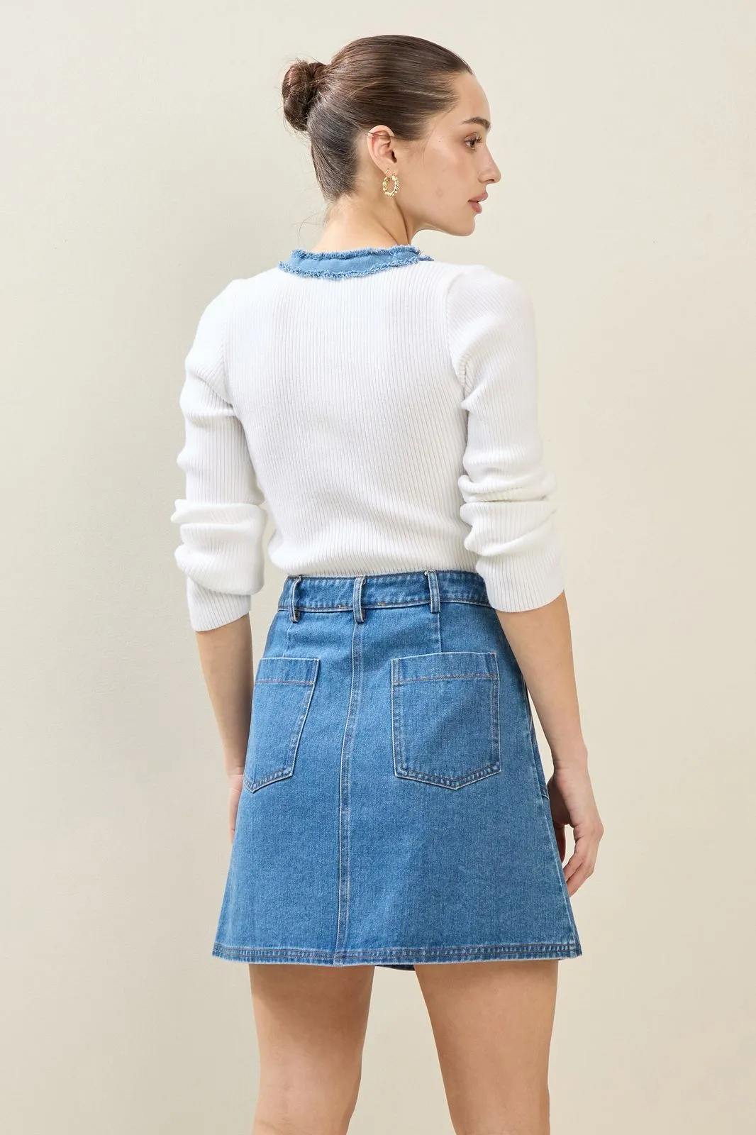 Story Untold Denim Skirt