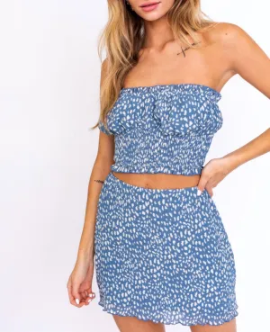 Strapless Smock Peasant Bandeau Crop Top