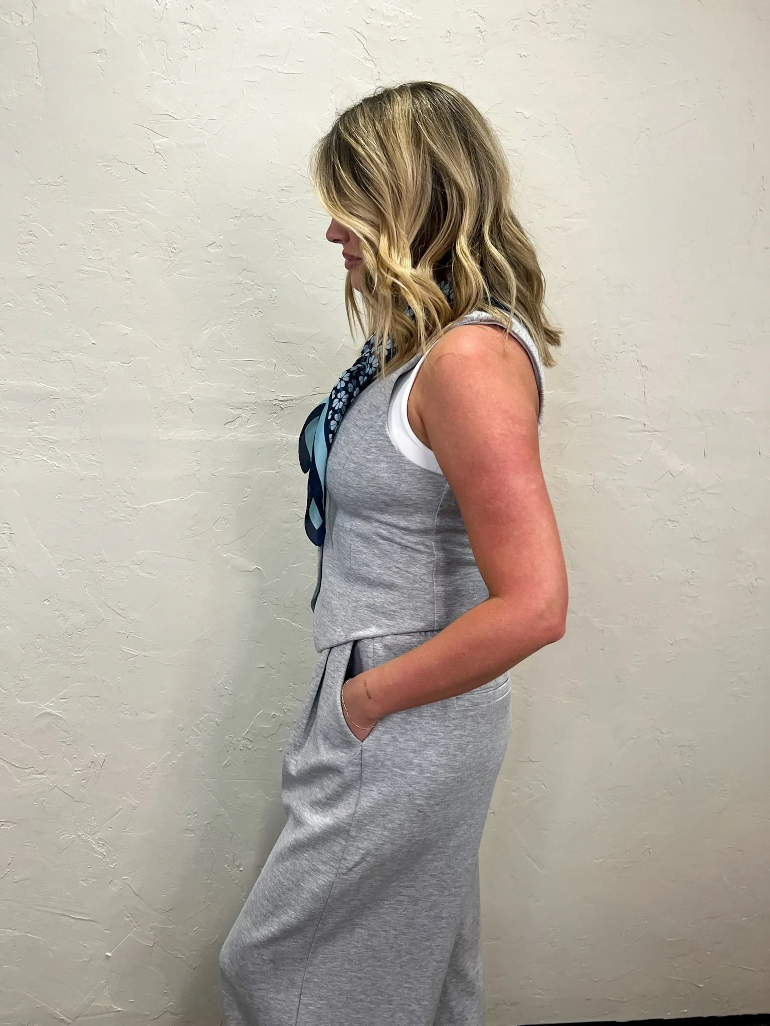 Street Chic Sweat Vest - Gray