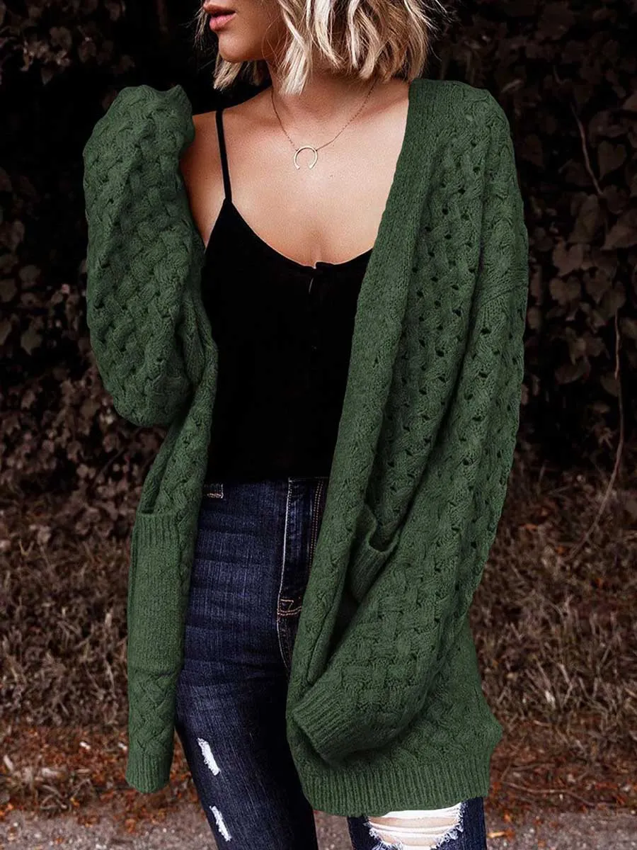 Stunncal Long Sleeve Chunky Twisted Knit Cardigan Sweater Jacket