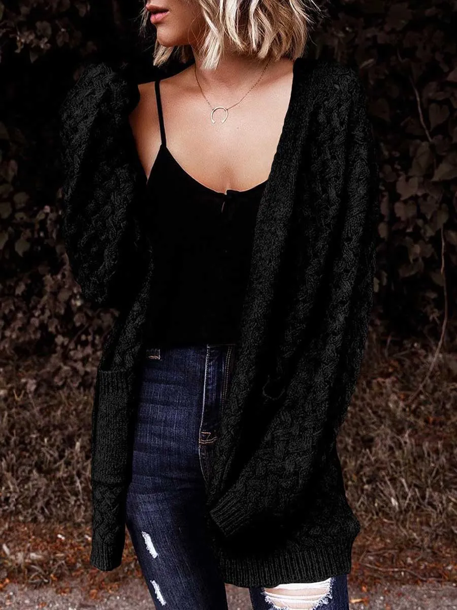 Stunncal Long Sleeve Chunky Twisted Knit Cardigan Sweater Jacket