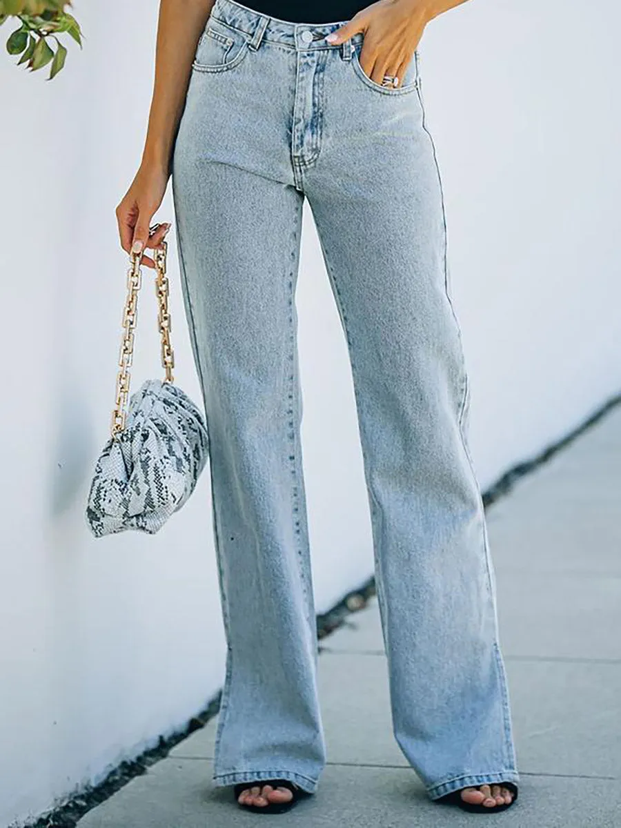 Stunncal  Slit Ankle Flare Denim