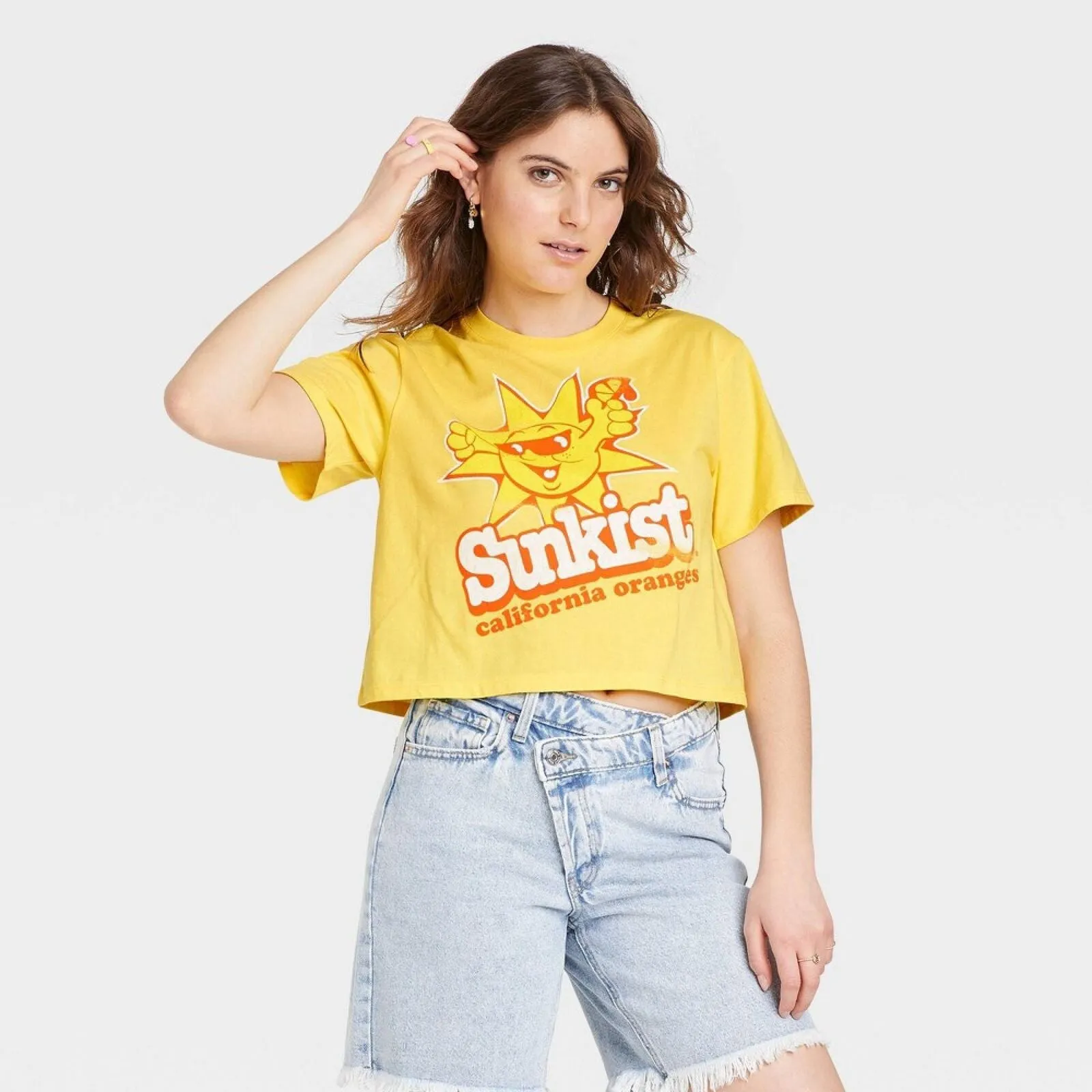 Sunkist Women's Short Sleeve Graphic Cropped T-Shirt 84901510