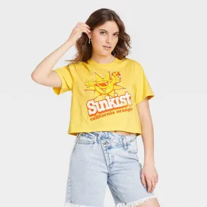 Sunkist Women's Short Sleeve Graphic Cropped T-Shirt 84901510