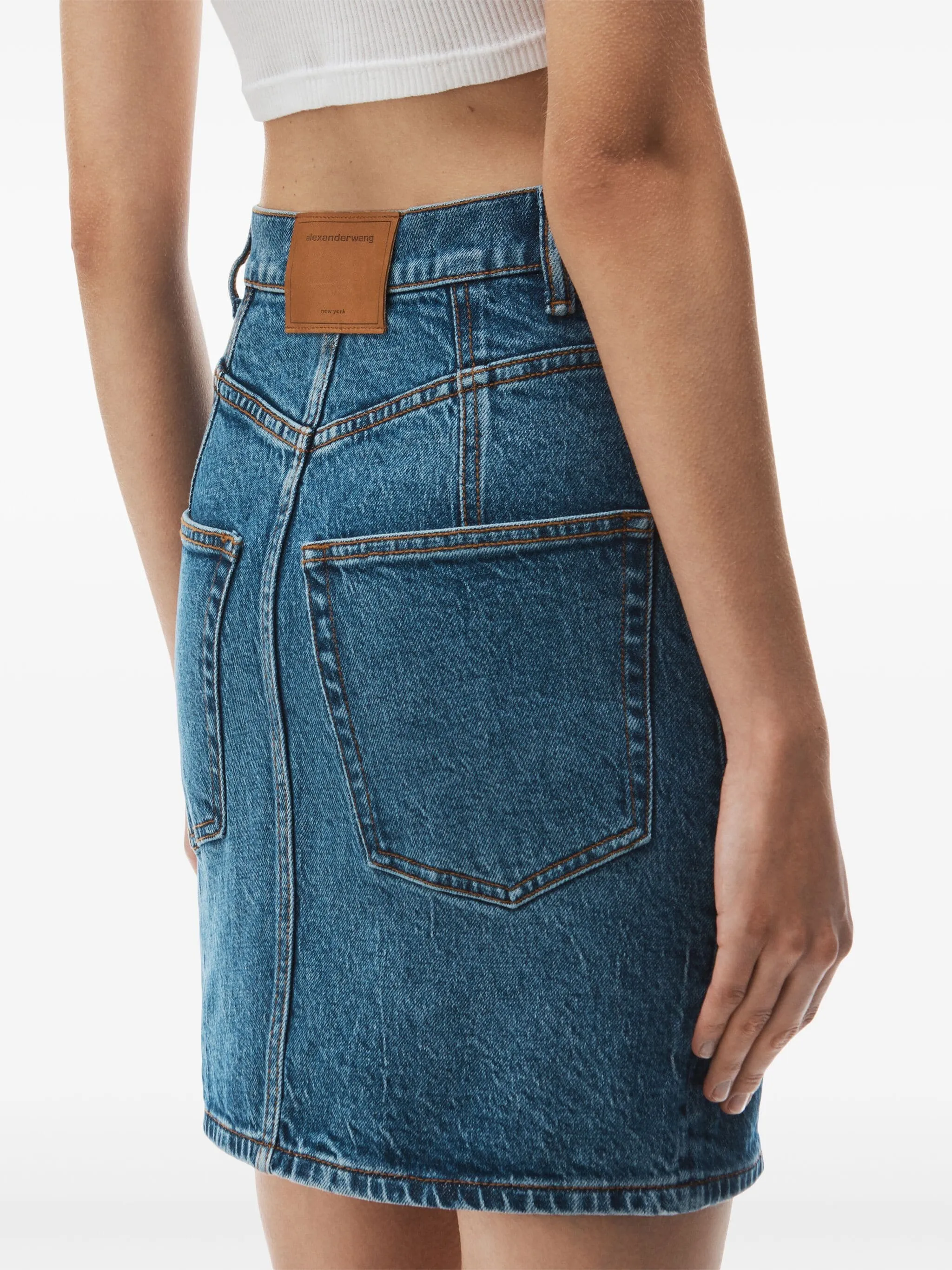 Super High-Waist Miniskirt In Comfort Stretch Denim