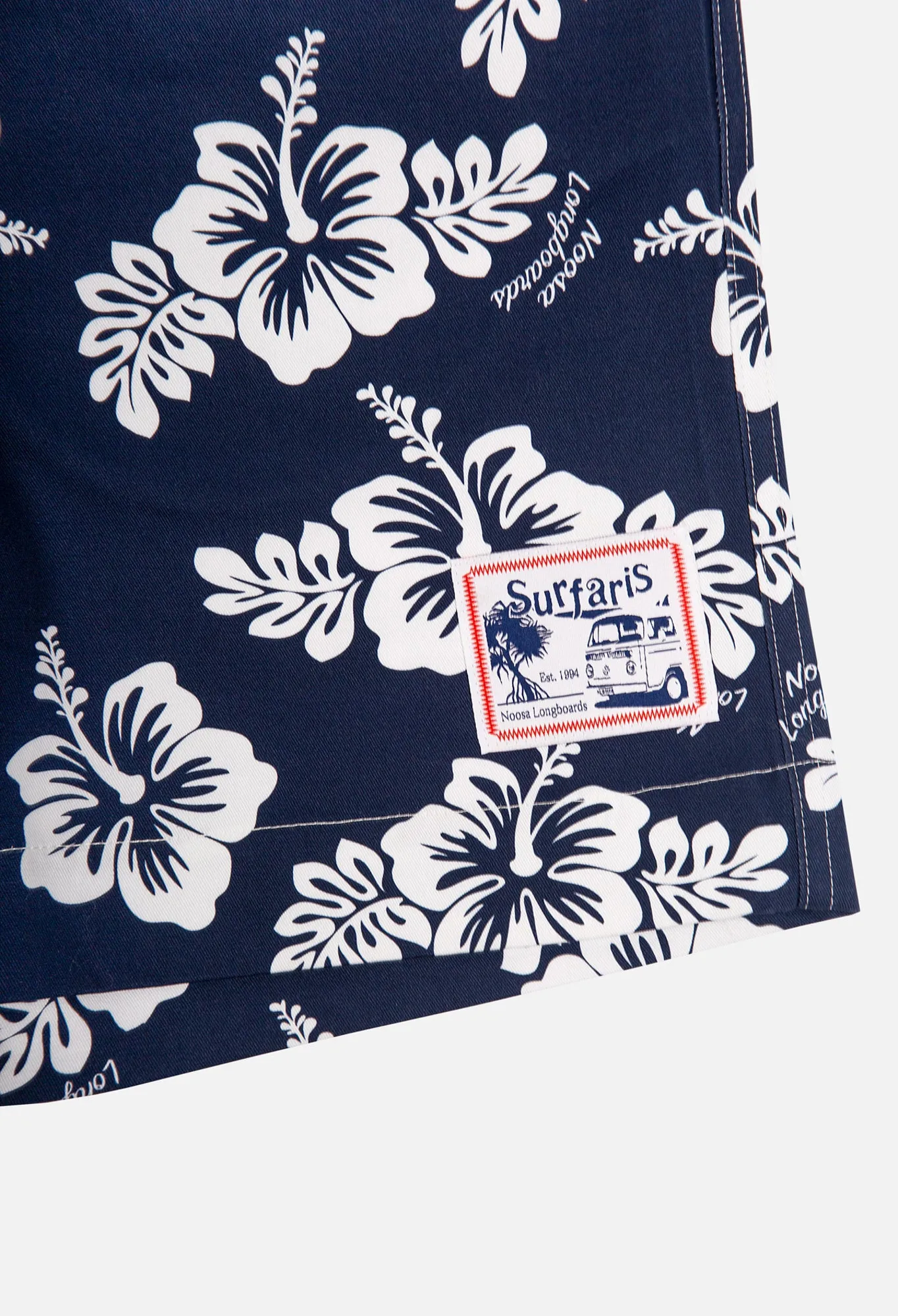 Surfaris Hibiscus Cotton Shorts Blue (Made In Australia