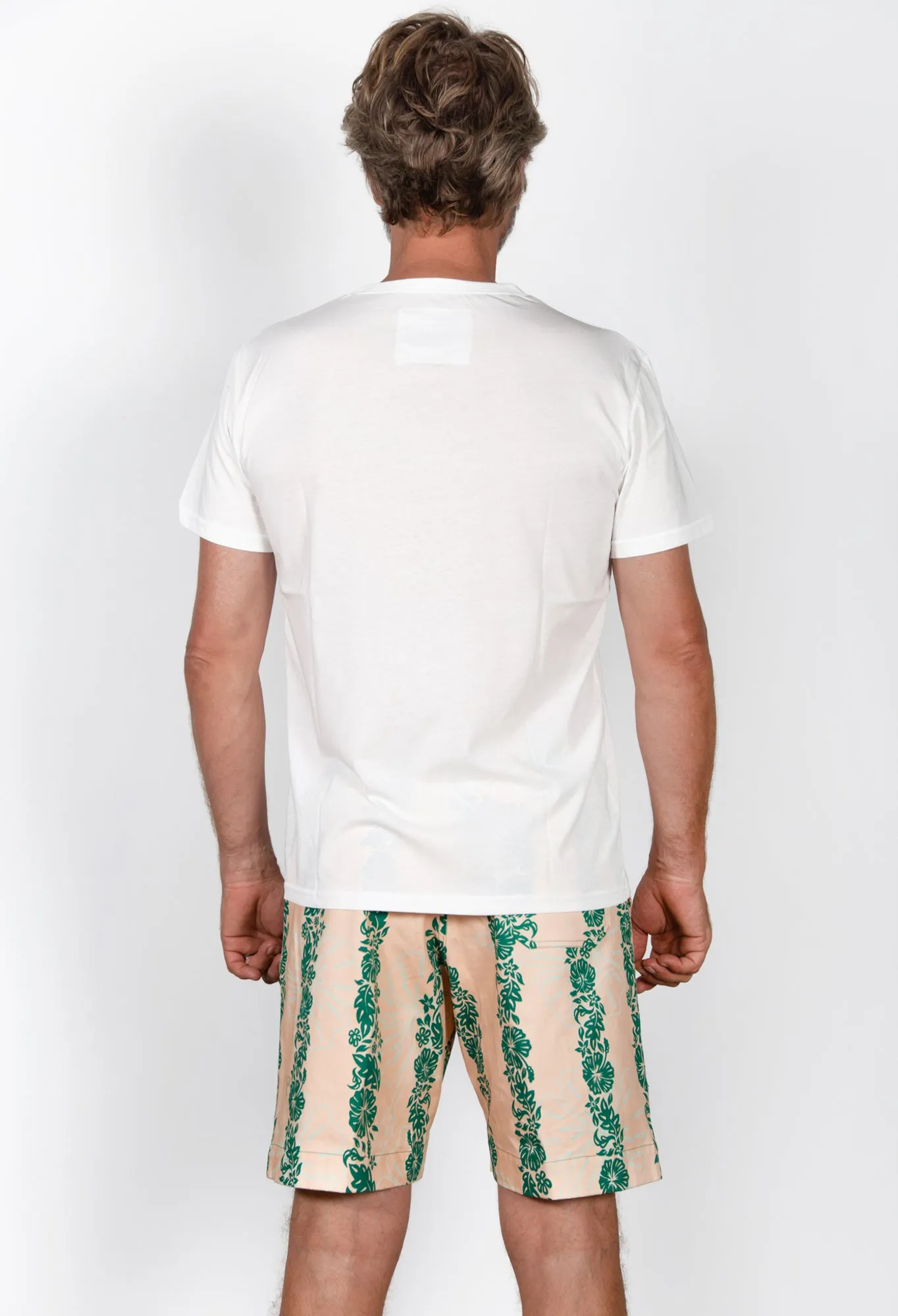 Surfaris Hibiscus Panel Cotton Shorts Salmon (Made In Australia