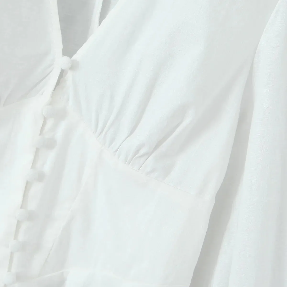 Sweet Corset Asymmetric French Full White Top