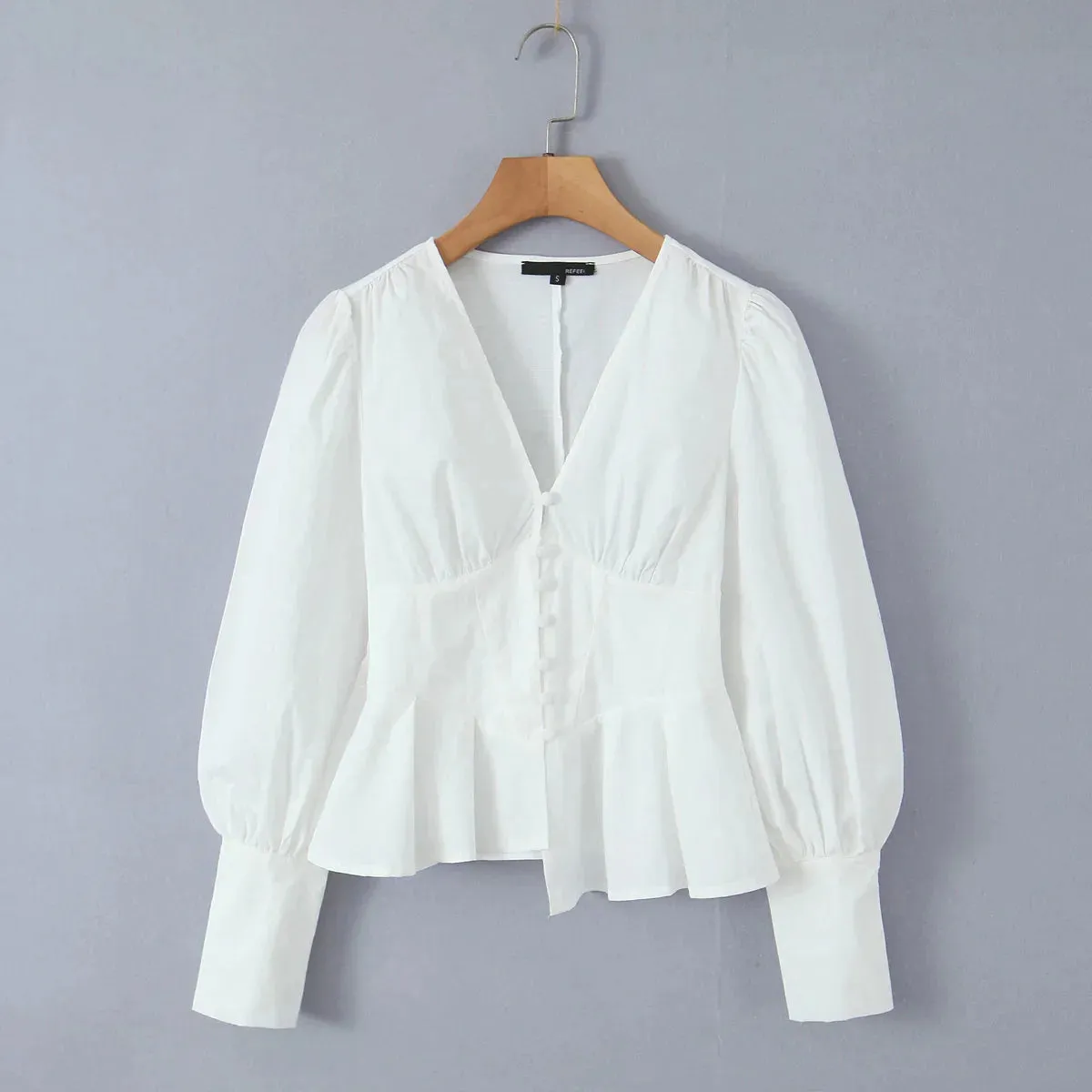 Sweet Corset Asymmetric French Full White Top