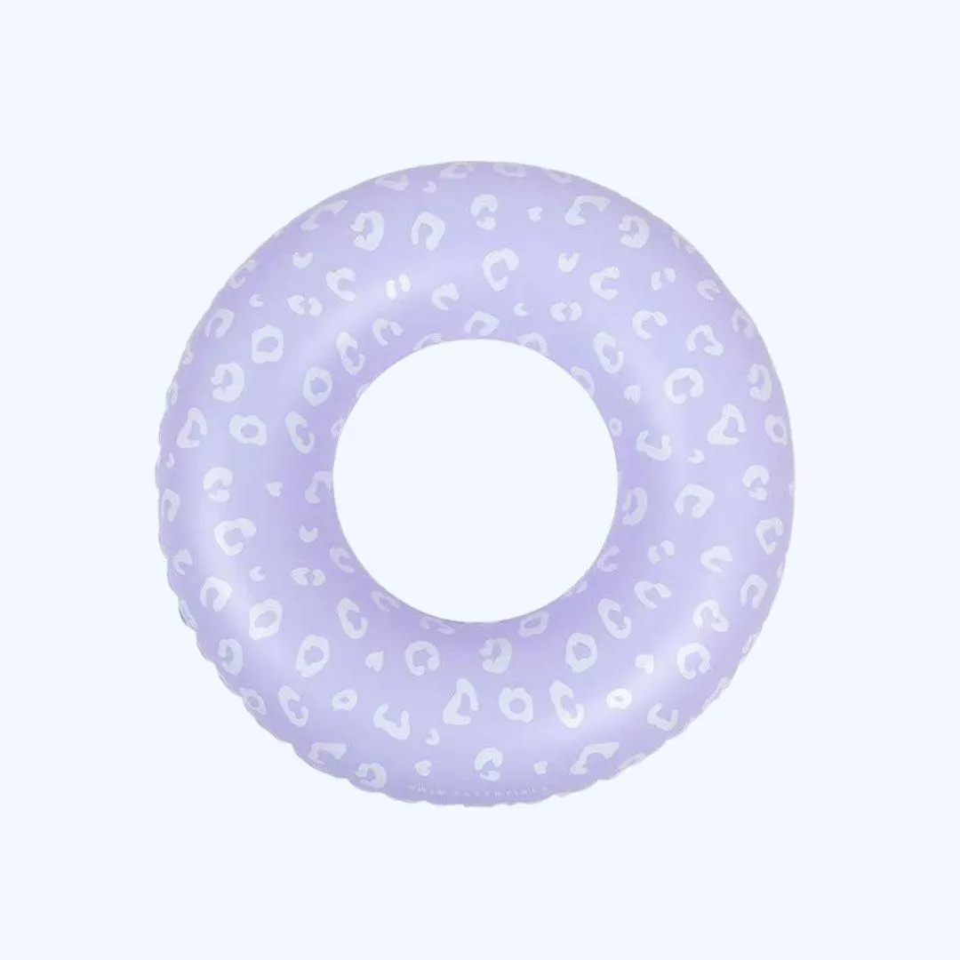 Swim Essentials Inflatable Lilac Leopard Print Swimming Ring - 90cm
