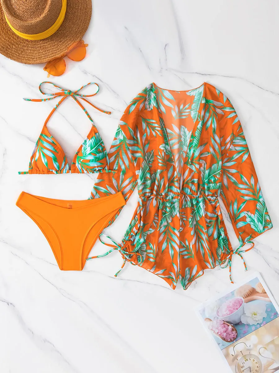 Swimwear 3 Pieces Cover Up Beach Wear Bikinis Set