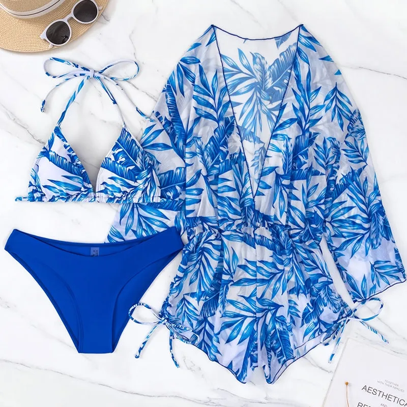 Swimwear 3 Pieces Cover Up Beach Wear Bikinis Set