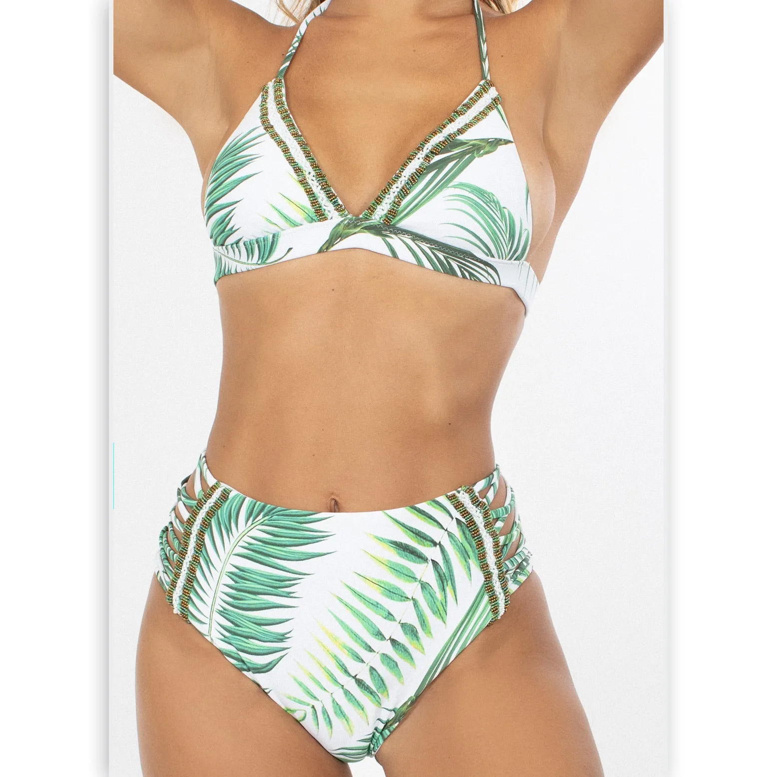 Swimwear Bottom Beach Leaves Print