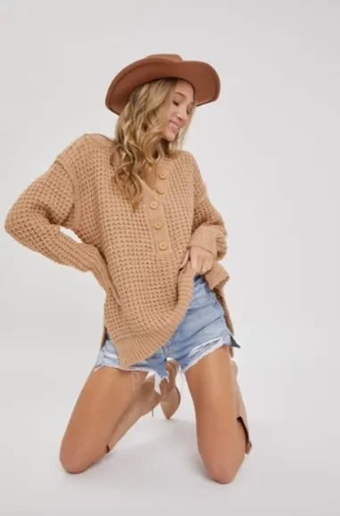 Taupe - Soft Chunky Knit Sweater