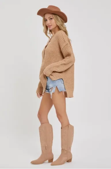 Taupe - Soft Chunky Knit Sweater