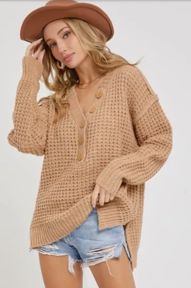 Taupe - Soft Chunky Knit Sweater
