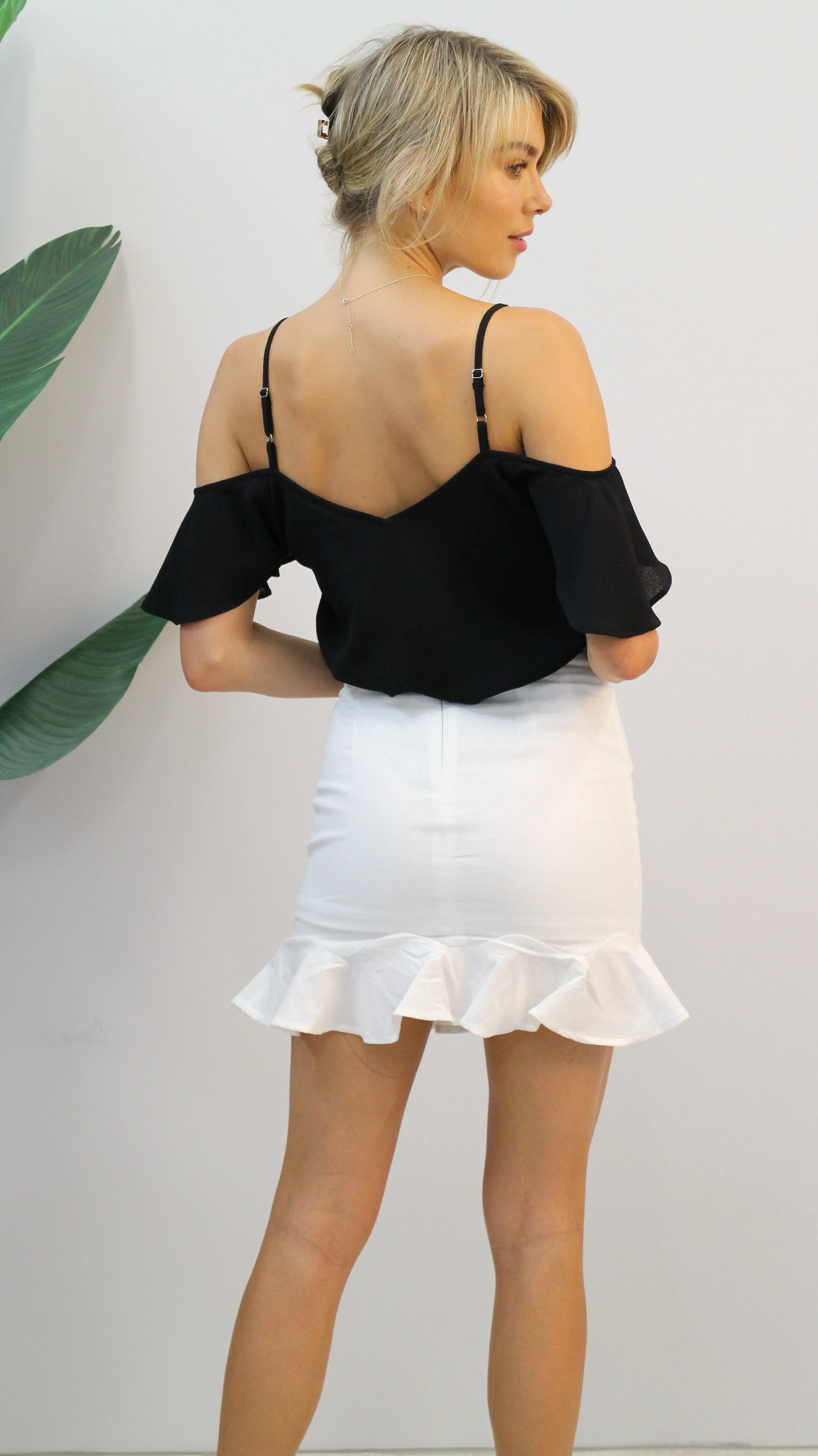 Tegan Cold Shoulder Black Top