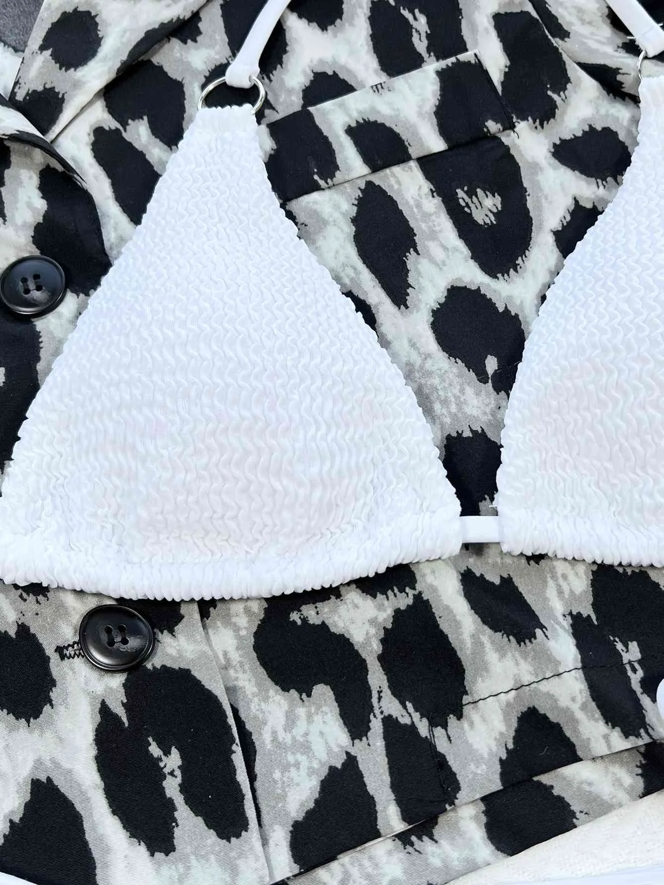 Textured Tie Side Bikini Set