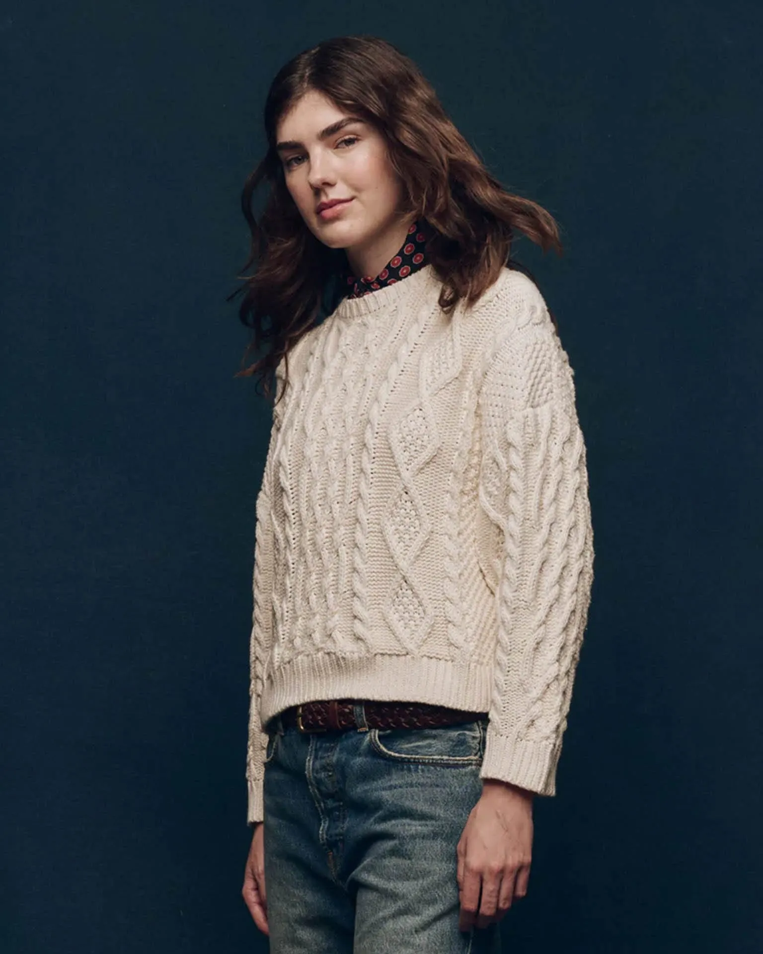 The Classic Cable Pullover in Cream