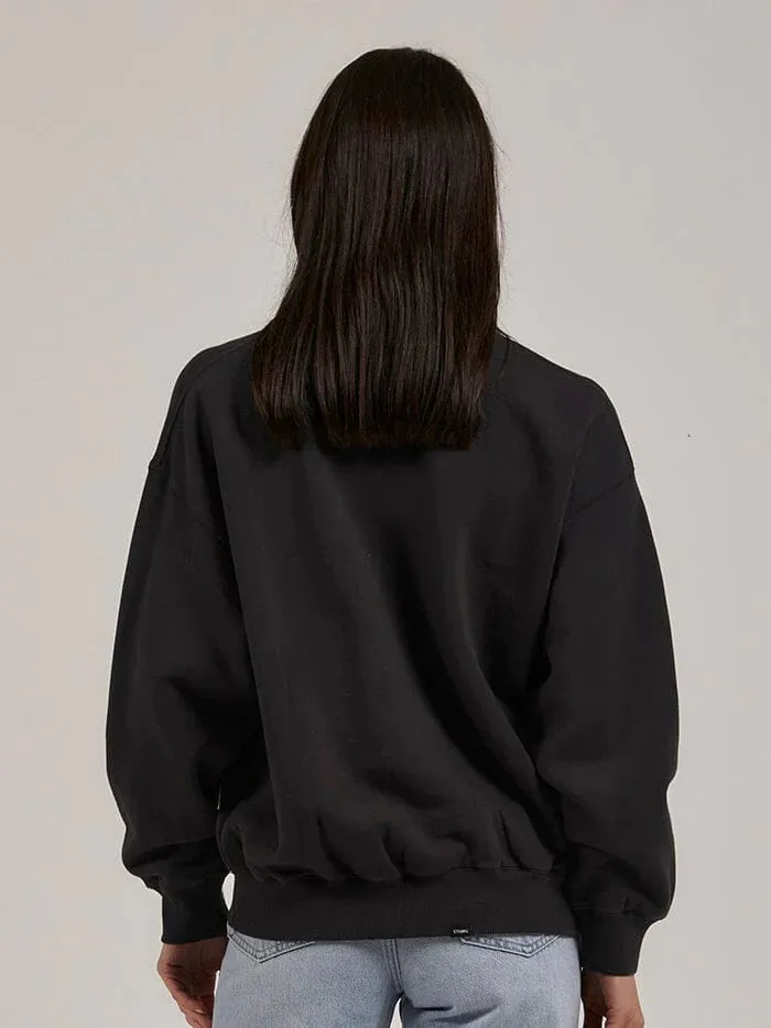 THRILLS ABOVE AS BELOW RETRO SLOUCH CREW WASHED BLACK