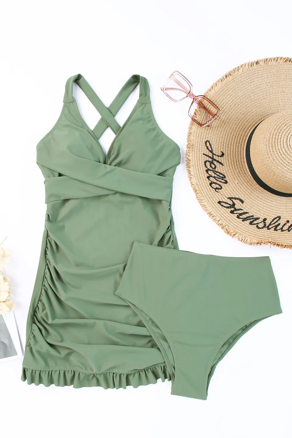 Tie Back Sleeveless Swim Set