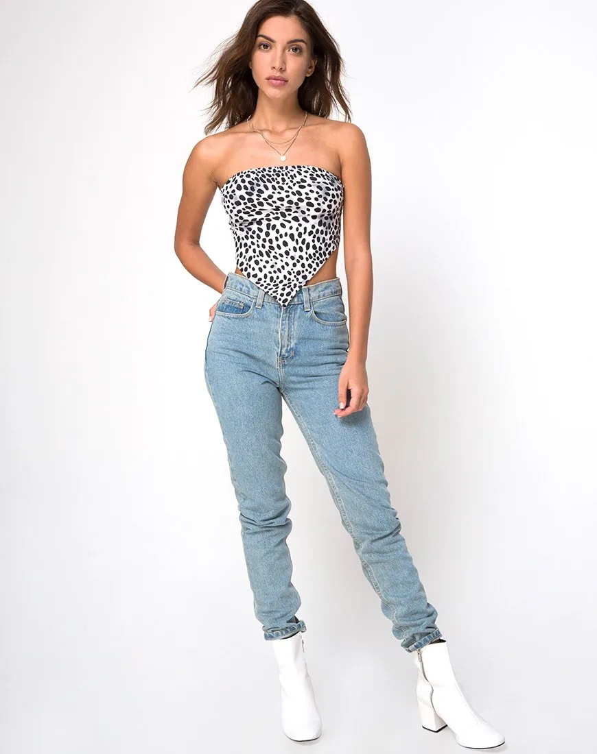 Tielda Crop Top in Dalmatian