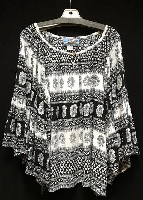 TIENDA HO 18485 RAYON PEASANT BLOUSE