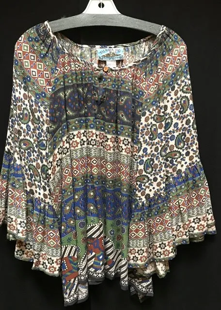 TIENDA HO 18485 RAYON PEASANT BLOUSE