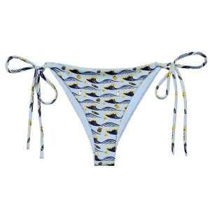 Twilight Owl All-Over Print Recycled String Bikini Bottom – Eco-Friendly Swimwear for Bold Nature Lovers