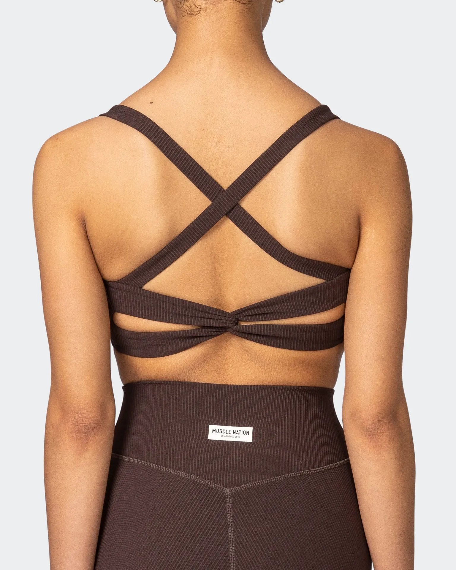 Twist Rib Bra - Cocoa Everyday Support