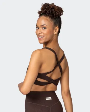 Twist Rib Bra - Cocoa Everyday Support