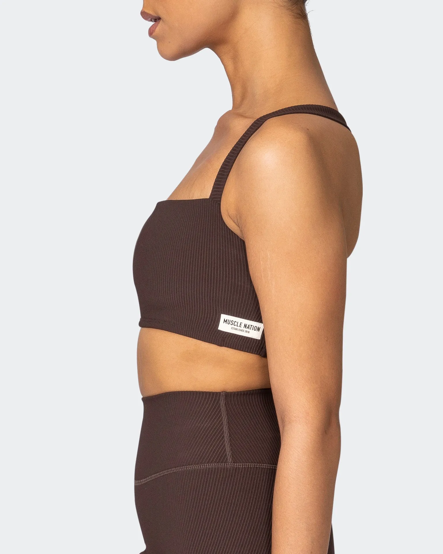 Twist Rib Bra - Cocoa Everyday Support