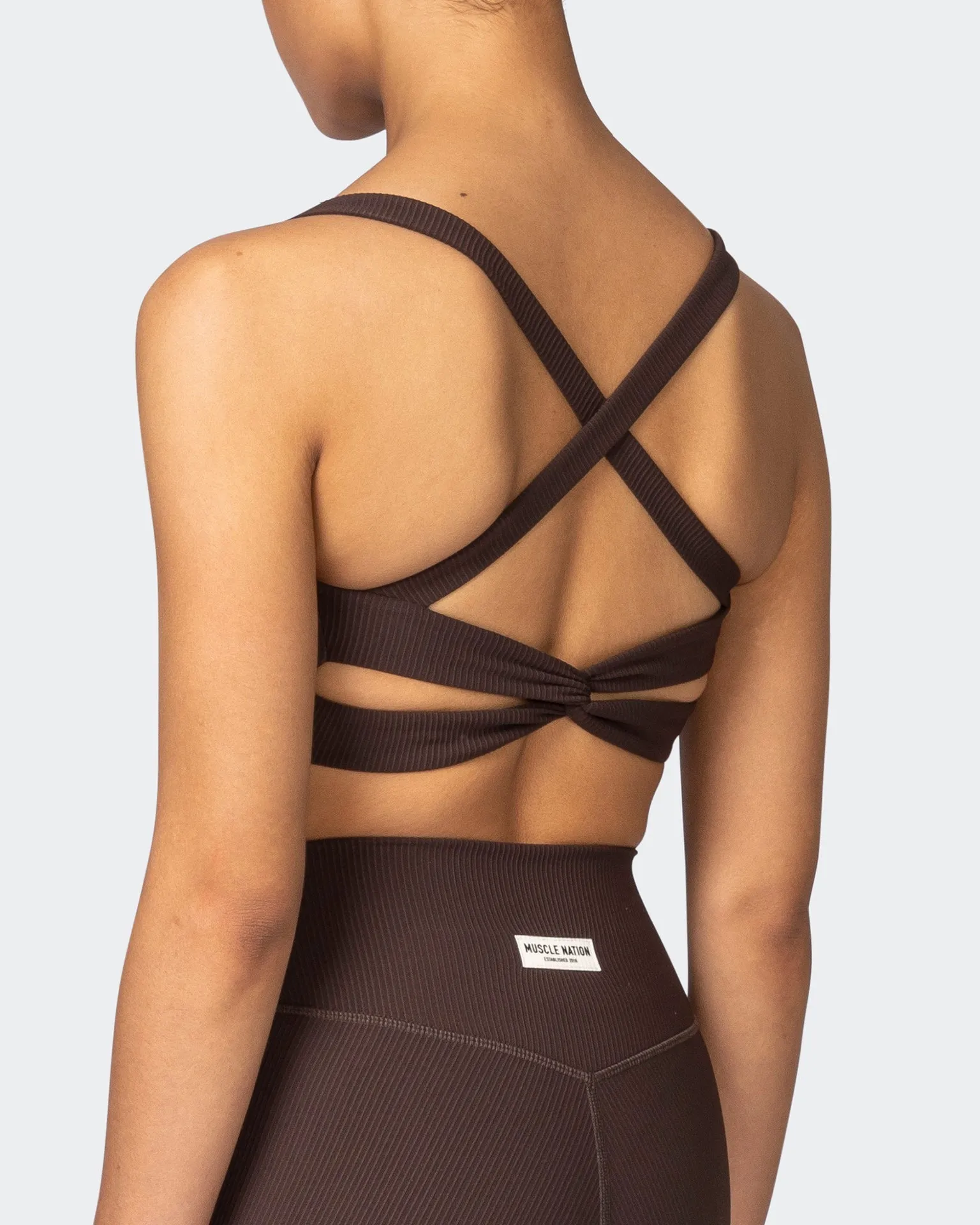Twist Rib Bra - Cocoa Everyday Support