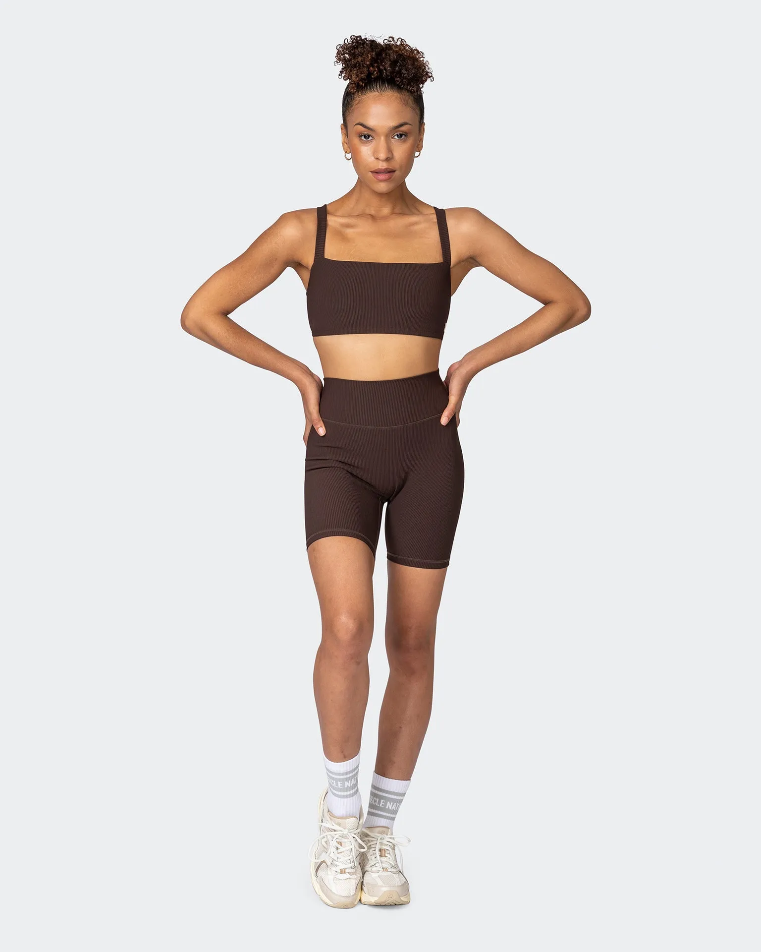 Twist Rib Bra - Cocoa Everyday Support