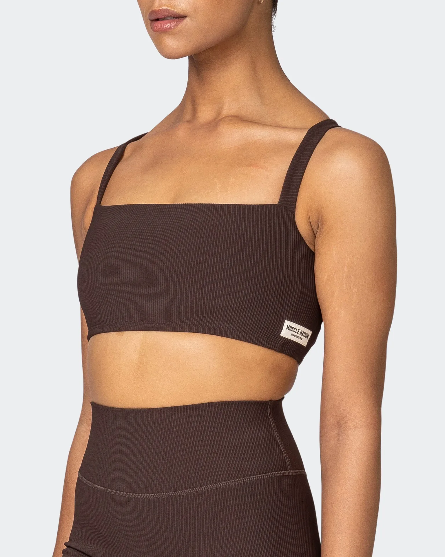 Twist Rib Bra - Cocoa Everyday Support