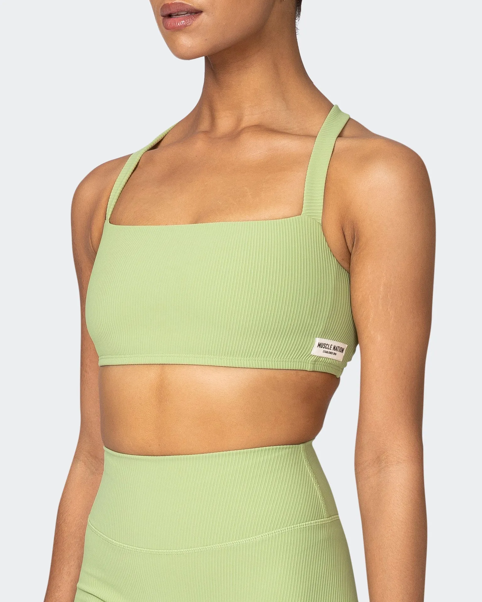 Twist Rib Bra - Matcha Everyday Support