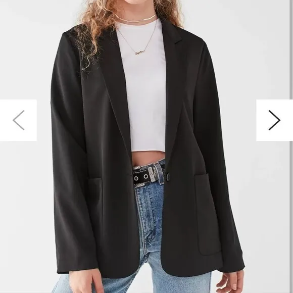 Urban Outfitters UO solid black classic button front blazer