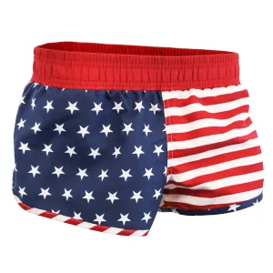 USA American Flag Women's Running Shorts Beach Trunks