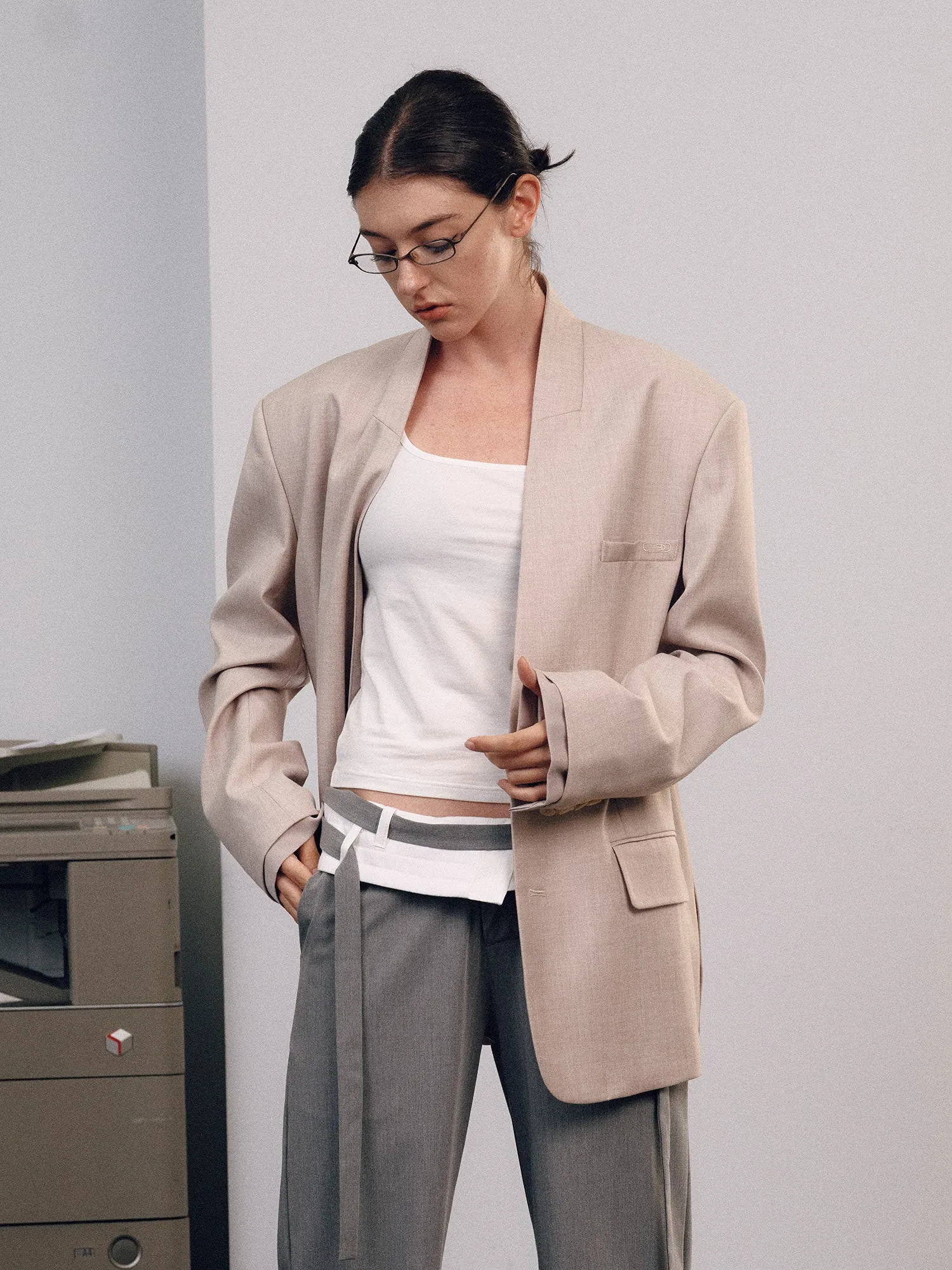 V-Neck Suit Blazer