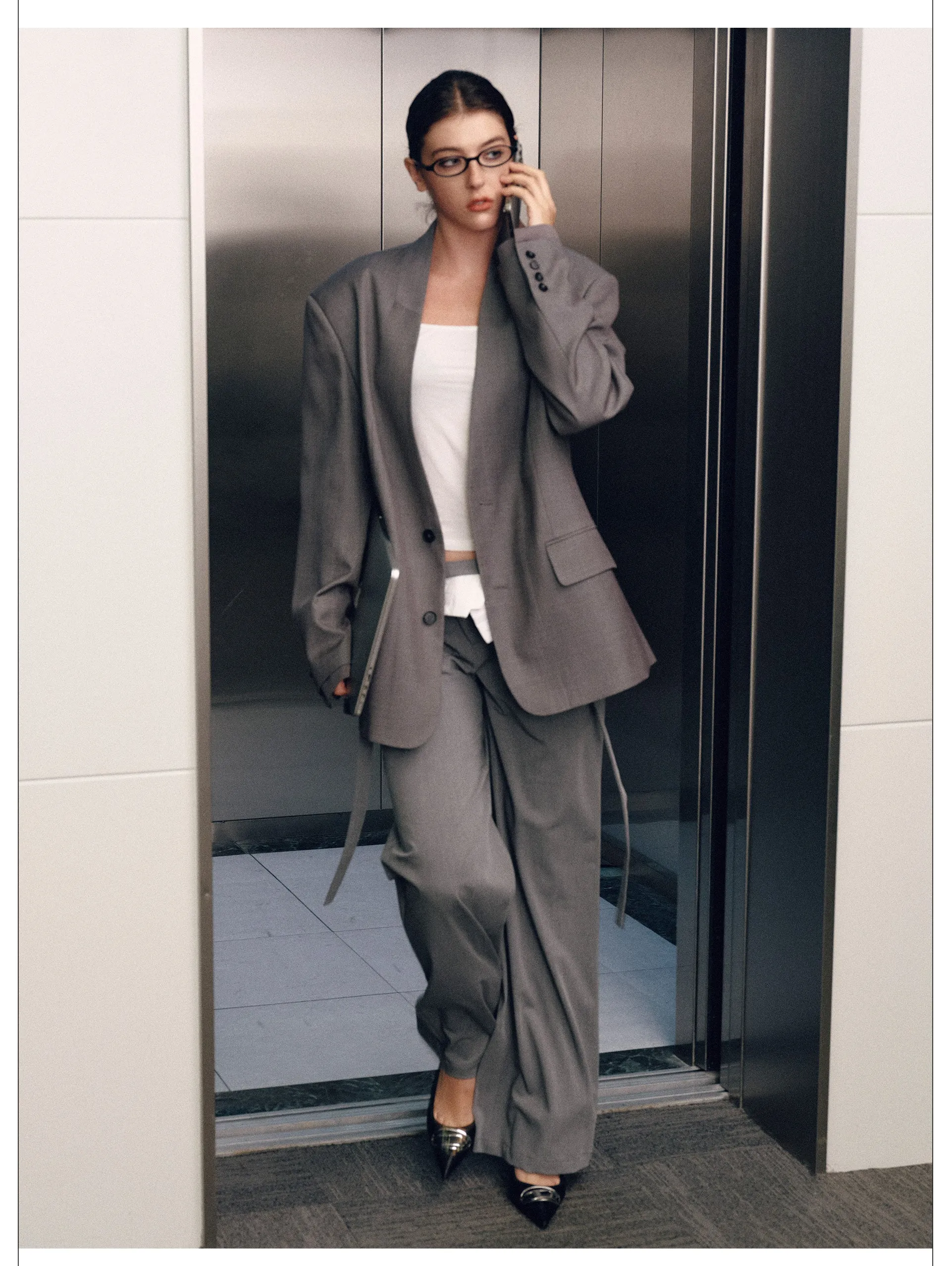 V-Neck Suit Blazer