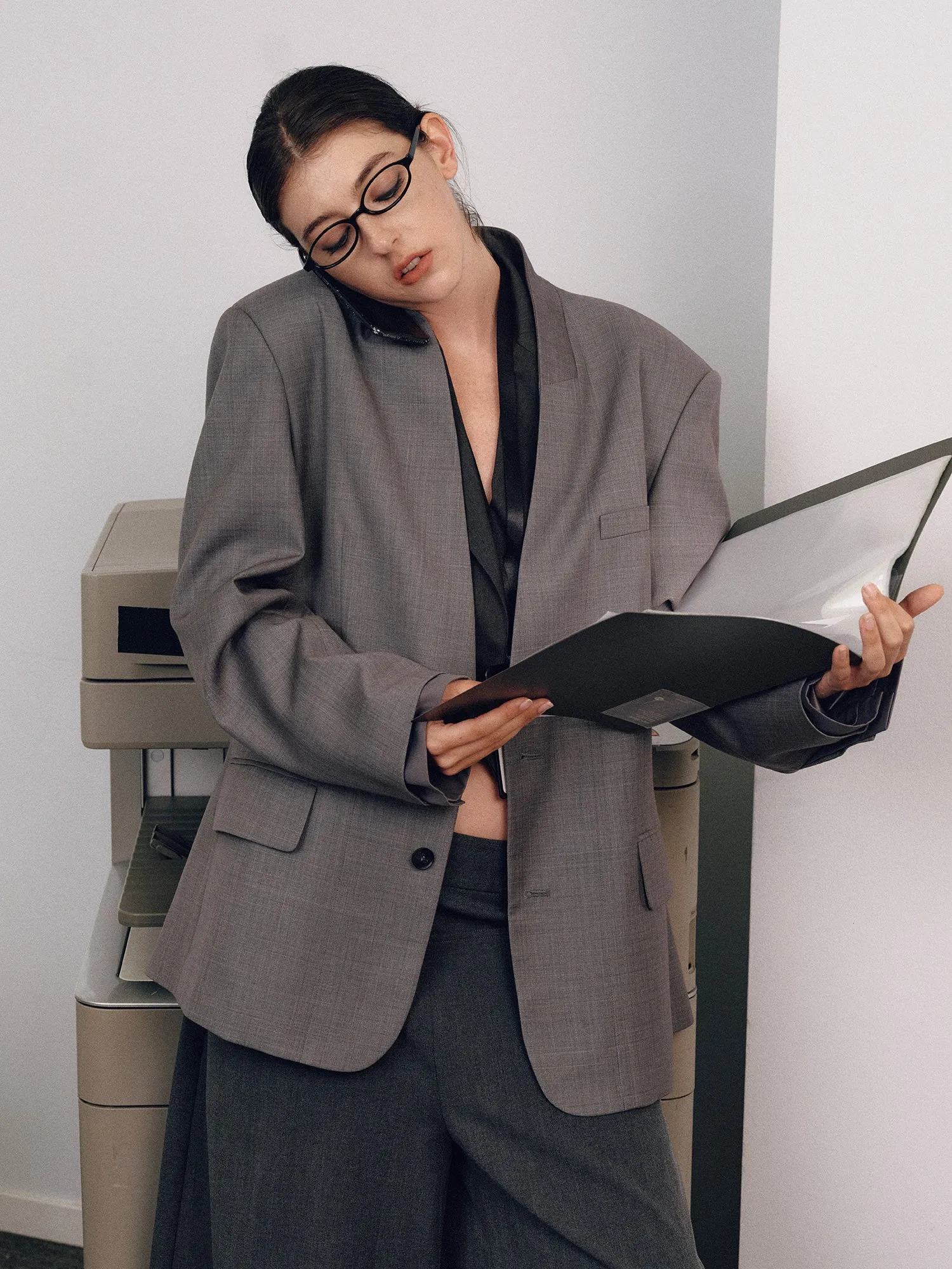 V-Neck Suit Blazer