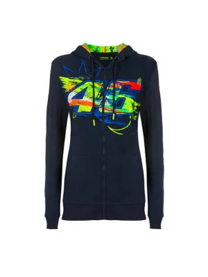 Valentino Rossi VR46 Classic Ladies Winter Test Hooded Fleece Blue