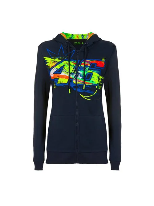 Valentino Rossi VR46 Classic Ladies Winter Test Hooded Fleece Blue