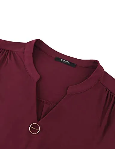 VALOLIA Workout Shirts for Women, Moisture Wicking Quick Dry Active Athletic Women's Gym Performance T Shirts(Red Small)