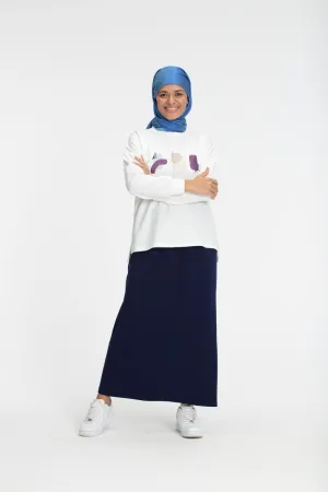 Veronica Maxi Modest Skirt | Blue