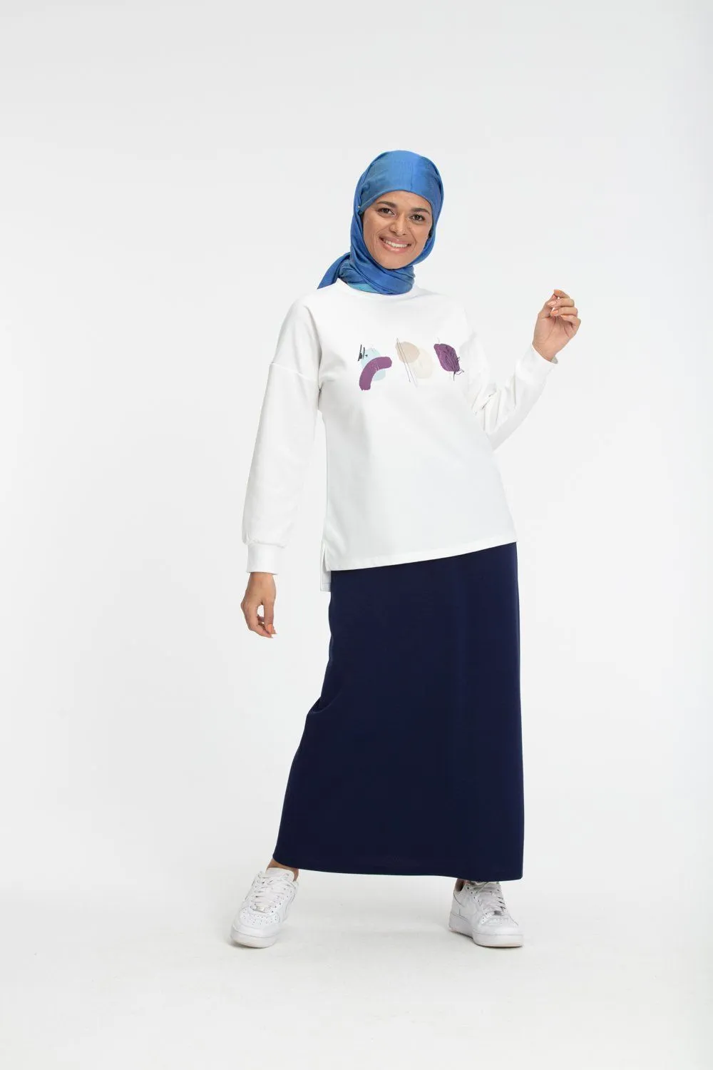 Veronica Maxi Modest Skirt | Blue