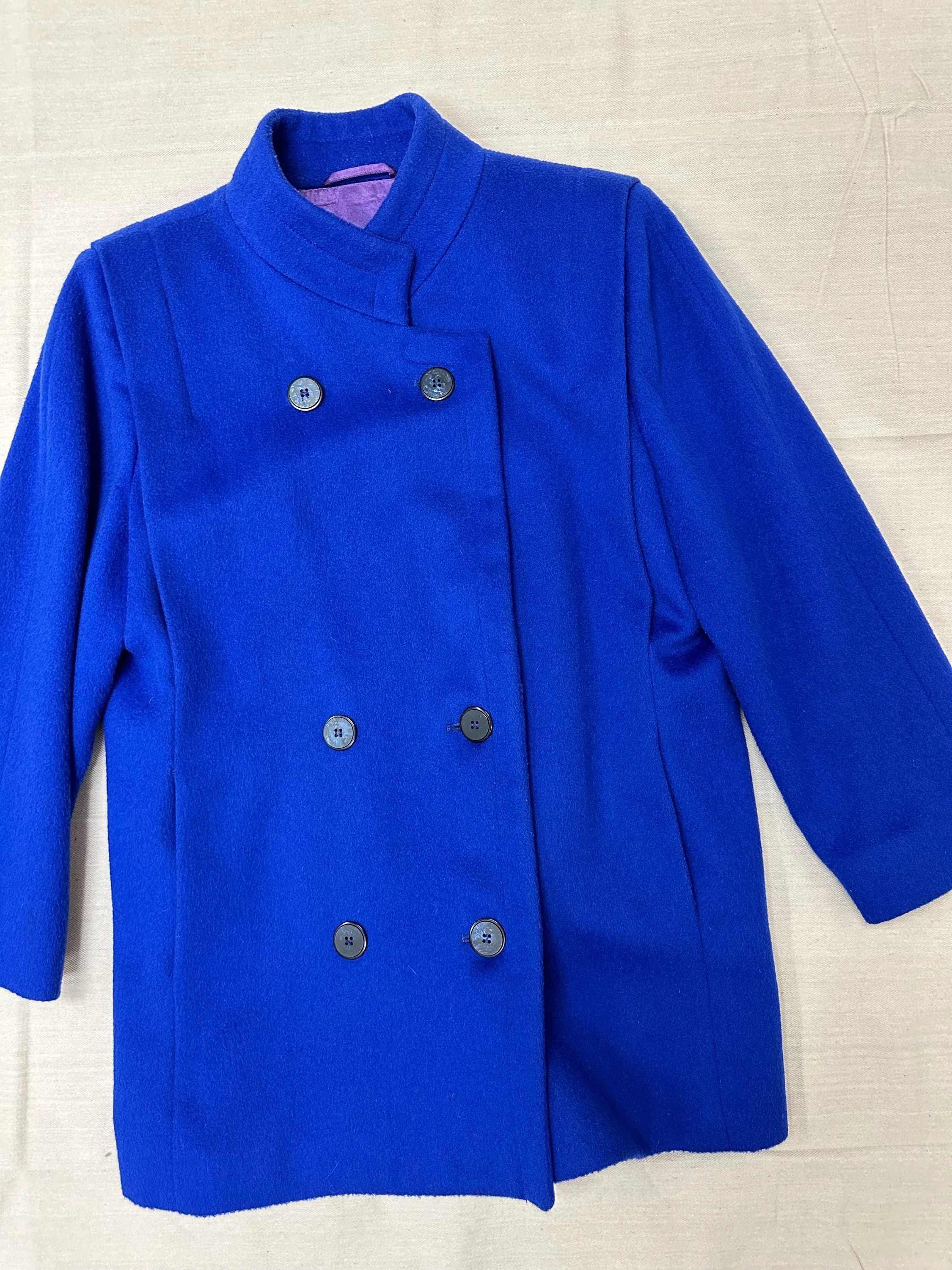 Vintage 80s Double Button London Fog Cobalt Blue Coat | Size Large